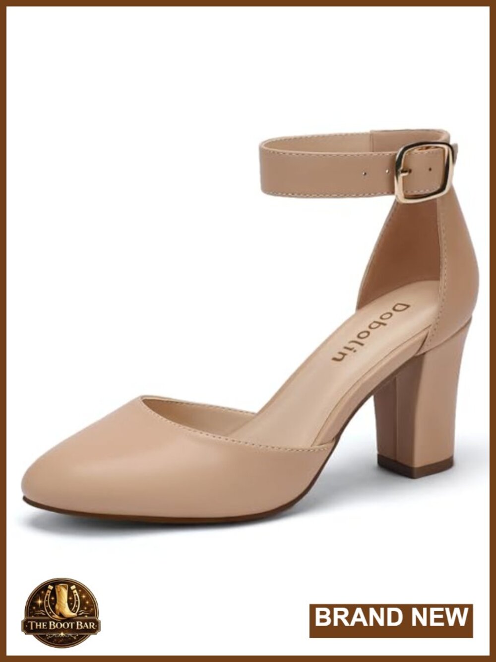 Women's 3 Inch Chunky Block Heel Pump Shoes Faux Leather PU